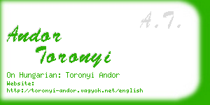andor toronyi business card